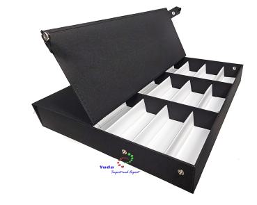 Brillenkoffer Brillendisplay Brillenständer Brillenpräsentation aus Textilstoff für 18 Brillen